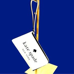 Kate Spade RP$148 NWT CHOOSE Black OR White Wristlet 8x4.25 L-Zip Back Pocket